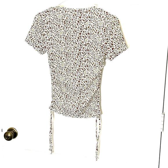 Popular 21 Womens Flower Pattern Top Sx. M, Drawstring Waist Crop #B1607 - Picture 12 of 12